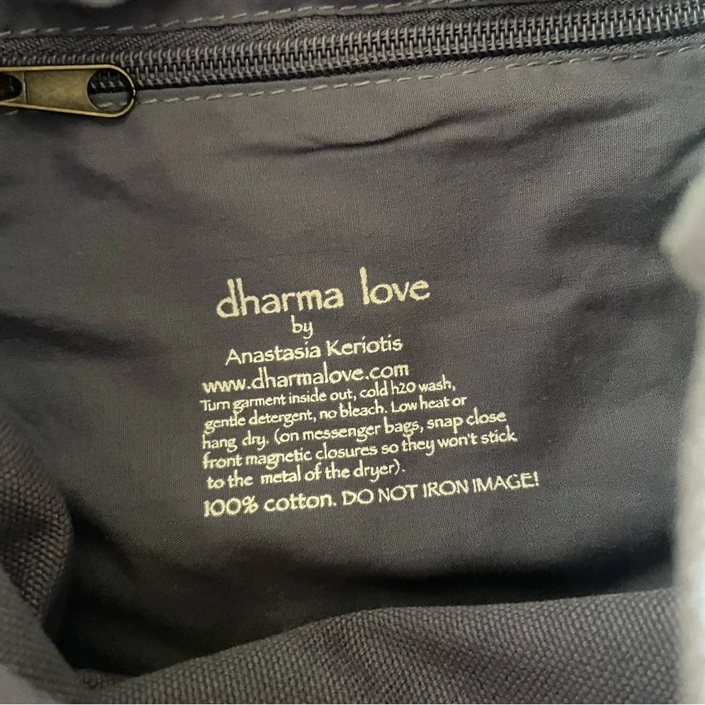 Dharma Love Life’s a Beach Blue Canvas Messenger Book Bag Crossbody Ocean Relax